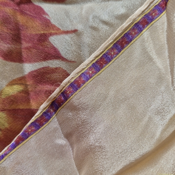 Liz Claiborne Vintage Floral Silk Scarf with Purple and Pink Accents - Picture 7 of 8